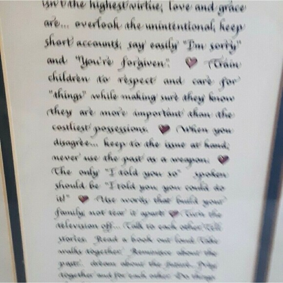 Loving Family Wall Hanging Horizontal Piece Framed Farm Cottage Prayer - Picture 5 of 9